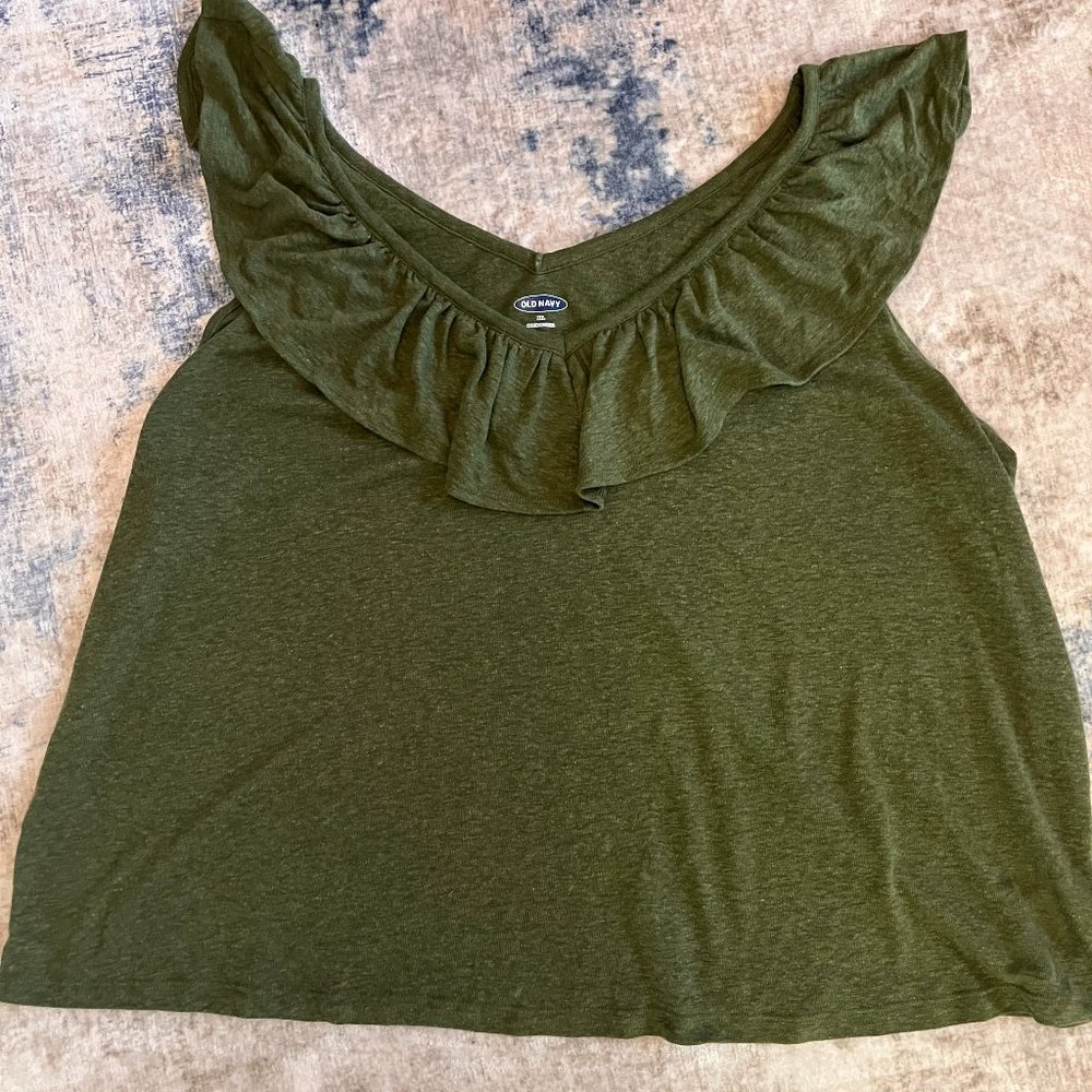 Old Navy Women's Tank Top With Ruffles, Size XXL